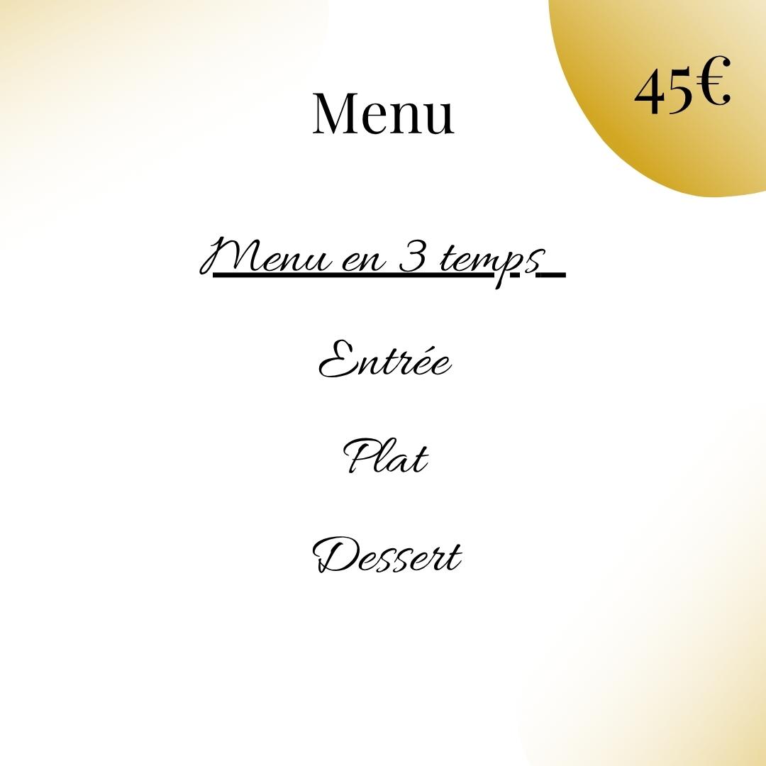 Menu en 3 temps